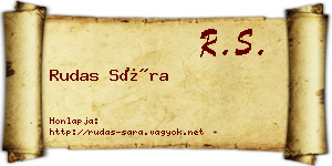 Rudas Sára névjegykártya
